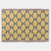 Mid-Century Modern Brown & Gold Pattern Deken (Voorkant)