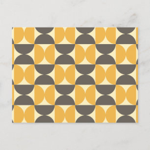 Mid-Century Modern Brown & Gold Pattern Feestdagenkaart