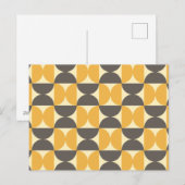 Mid-Century Modern Brown & Gold Pattern Feestdagenkaart (Voorkant / Achterkant)