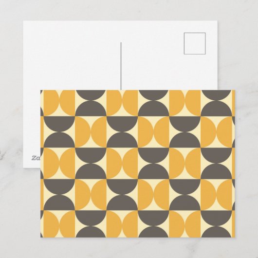 Mid-Century Modern Brown & Gold Pattern Feestdagenkaart (Voorkant / Achterkant)