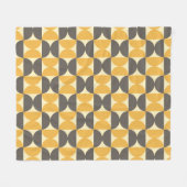 Mid-Century Modern Brown & Gold Pattern Fleece Deken (Voorkant (Horizontaal))