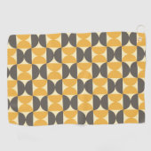 Mid-Century Modern Brown & Gold Pattern Golfhanddoek (Horizontaal)