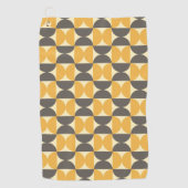 Mid-Century Modern Brown & Gold Pattern Golfhanddoek (Voorkant)