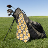 Mid-Century Modern Brown & Gold Pattern Golfhanddoek (Groen)
