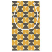 Mid-Century Modern Brown & Gold Pattern Klein Cadeauzakje (Achterkant)