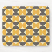 Mid-Century Modern Brown & Gold Pattern Muismat (Voorkant)