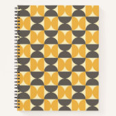 Mid-Century Modern Brown & Gold Pattern Notitieboek (Voorkant)