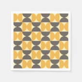 Mid-Century Modern Brown & Gold Pattern Servet (Voorkant)