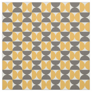 Mid-Century Modern Brown & Gold Pattern Stof