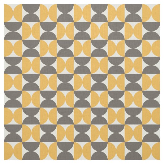 Mid-Century Modern Brown & Gold Pattern Stof (Swatch)