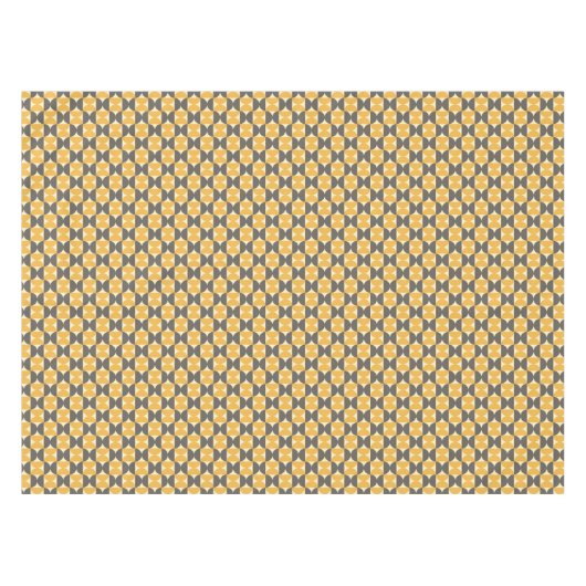 Mid-Century Modern Brown & Gold Pattern Tafelkleed (Voorkant (Horizontaal))
