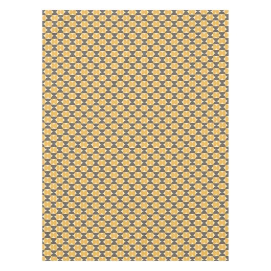 Mid-Century Modern Brown & Gold Pattern Tafelkleed (Voorkant)
