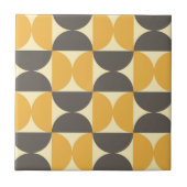 Mid-Century Modern Brown & Gold Pattern Tegeltje (Voorkant)
