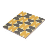 Mid-Century Modern Brown & Gold Pattern Tegeltje (Zijkant)