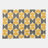 Mid-Century Modern Brown & Gold Pattern Theedoek (Horizontaal)