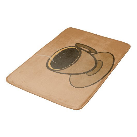 Mid Century Modern Bruin Gezellige Koffie Cup Badmat (Gekanteld)