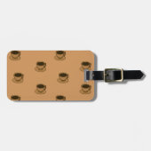 Mid Century Modern Bruin Gezellige Koffie Cup Bagagelabel (Voorkant horizontaal)