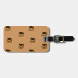 Mid Century Modern Bruin Gezellige Koffie Cup Bagagelabel