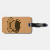 Mid Century Modern Bruin Gezellige Koffie Cup Bagagelabel (Achterkant horizontaal)