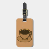 Mid Century Modern Bruin Gezellige Koffie Cup Bagagelabel (Voorkant verticaal)