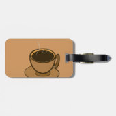 Mid Century Modern Bruin Gezellige Koffie Cup Bagagelabel (Achterkant horizontaal)