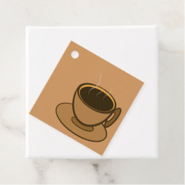 Mid Century Modern Bruin Gezellige Koffie Cup Bedankjes Labels