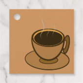 Mid Century Modern Bruin Gezellige Koffie Cup Bedankjes Labels (Voorkant)