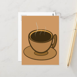 Mid Century Modern Bruin Gezellige Koffie Cup Briefkaart