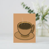Mid Century Modern Bruin Gezellige Koffie Cup Briefkaart (Staand voorkant)
