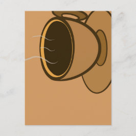 Mid Century Modern Bruin Gezellige Koffie Cup Briefkaart