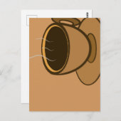 Mid Century Modern Bruin Gezellige Koffie Cup Briefkaart (Voorkant / Achterkant)