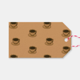 Mid Century Modern Bruin Gezellige Koffie Cup Cadeaulabel