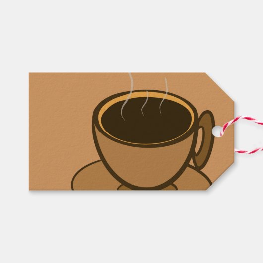 Mid Century Modern Bruin Gezellige Koffie Cup Cadeaulabel (Voorkant (Horizontaal))