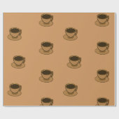 Mid Century Modern Bruin Gezellige Koffie Cup Cadeaupapier (Vlak)