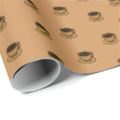 Mid Century Modern Bruin Gezellige Koffie Cup Cadeaupapier (Rol Hoek)