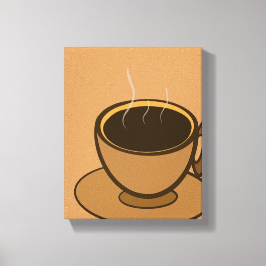 Mid Century Modern Bruin Gezellige Koffie Cup Canvas Afdruk (Voorkant)