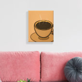 Mid Century Modern Bruin Gezellige Koffie Cup Canvas Afdruk (Insitu (Woonkamer))