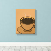 Mid Century Modern Bruin Gezellige Koffie Cup Canvas Afdruk (Insitu (Houten vloer))