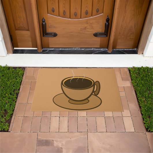 Mid Century Modern Bruin Gezellige Koffie Cup Deurmat (Buiten)