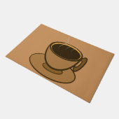 Mid Century Modern Bruin Gezellige Koffie Cup Deurmat (Schuin)