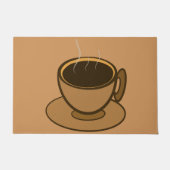 Mid Century Modern Bruin Gezellige Koffie Cup Deurmat (Voorkant)