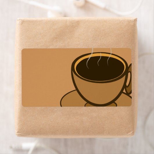 Mid Century Modern Bruin Gezellige Koffie Cup Etiket (Insitu)