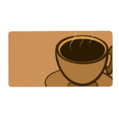 Mid Century Modern Bruin Gezellige Koffie Cup Etiket (Voorkant)