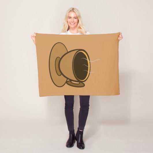 Mid Century Modern Bruin Gezellige Koffie Cup Fleece Deken (In situ)