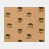 Mid Century Modern Bruin Gezellige Koffie Cup Fleece Deken (Voorkant (Horizontaal))