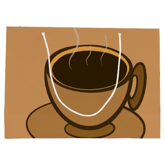 Mid Century Modern Bruin Gezellige Koffie Cup Groot Cadeauzakje (Achterkant)