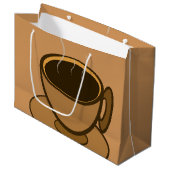 Mid Century Modern Bruin Gezellige Koffie Cup Groot Cadeauzakje (Voorkant Gekanteld)