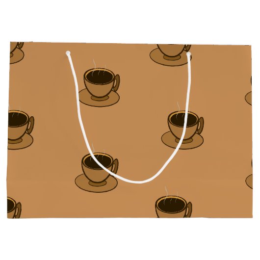 Mid Century Modern Bruin Gezellige Koffie Cup Groot Cadeauzakje (Achterkant)