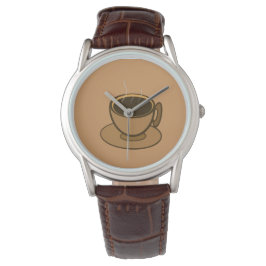 Mid Century Modern Bruin Gezellige Koffie Cup Horloge