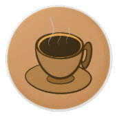 Mid Century Modern Bruin Gezellige Koffie Cup Keramische Knop (Voorkant)